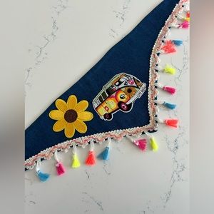 Tasseled dog bandanna